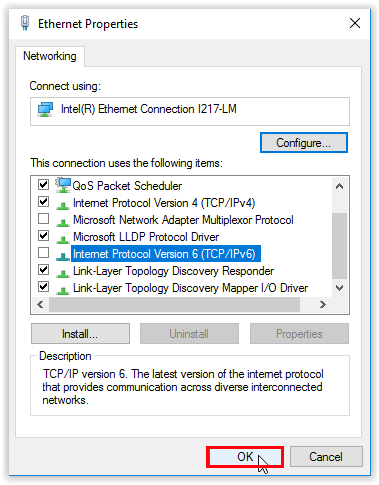 how to disable ipv6 on windows server